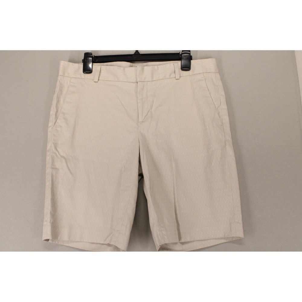 Banana Republic Chino Shorts 10 Beige Cotton Geometric Jacquard Preppy Coastal